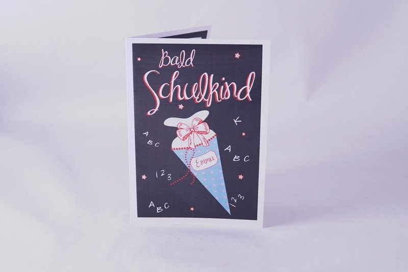 Schulkind Klappkarte Einladung - Digitales Produkt
