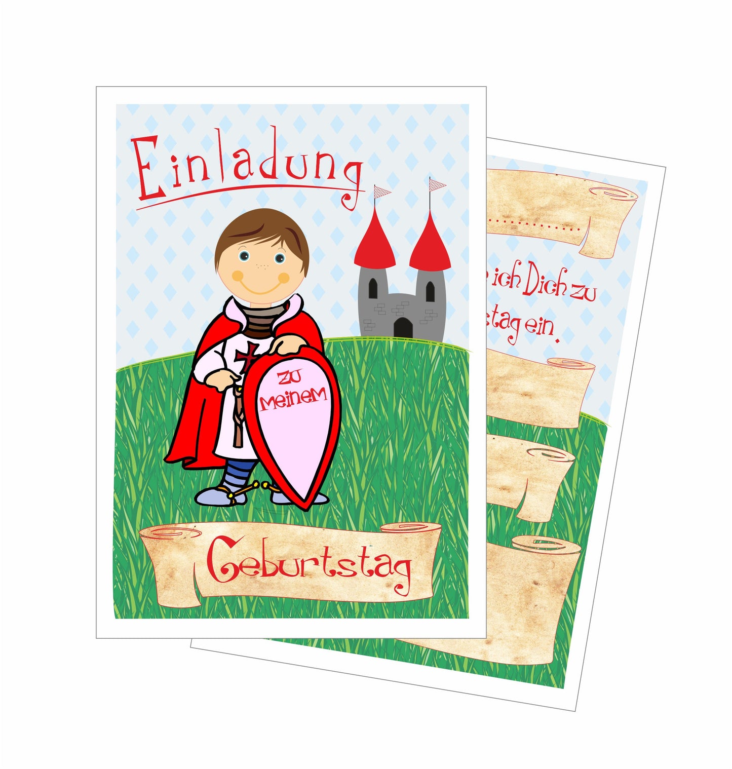 So oft drucken, wie ihr wollt: Einladung Kindergeburtstag Ritter Download Datei A4