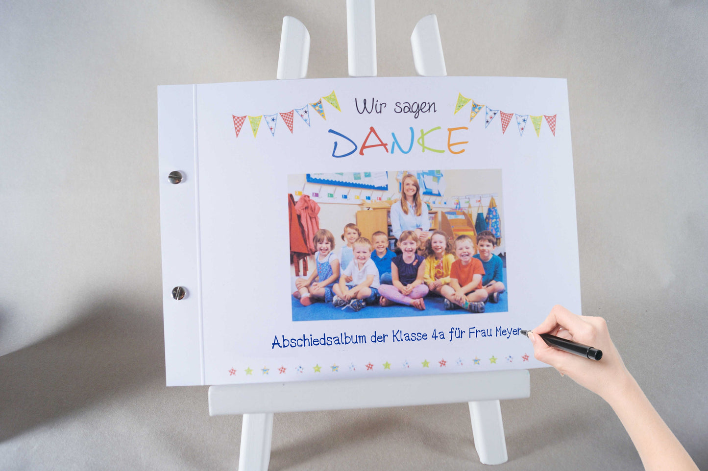 Girlande - Abschieds-Album für Lehrer Abschiedsgeschenk