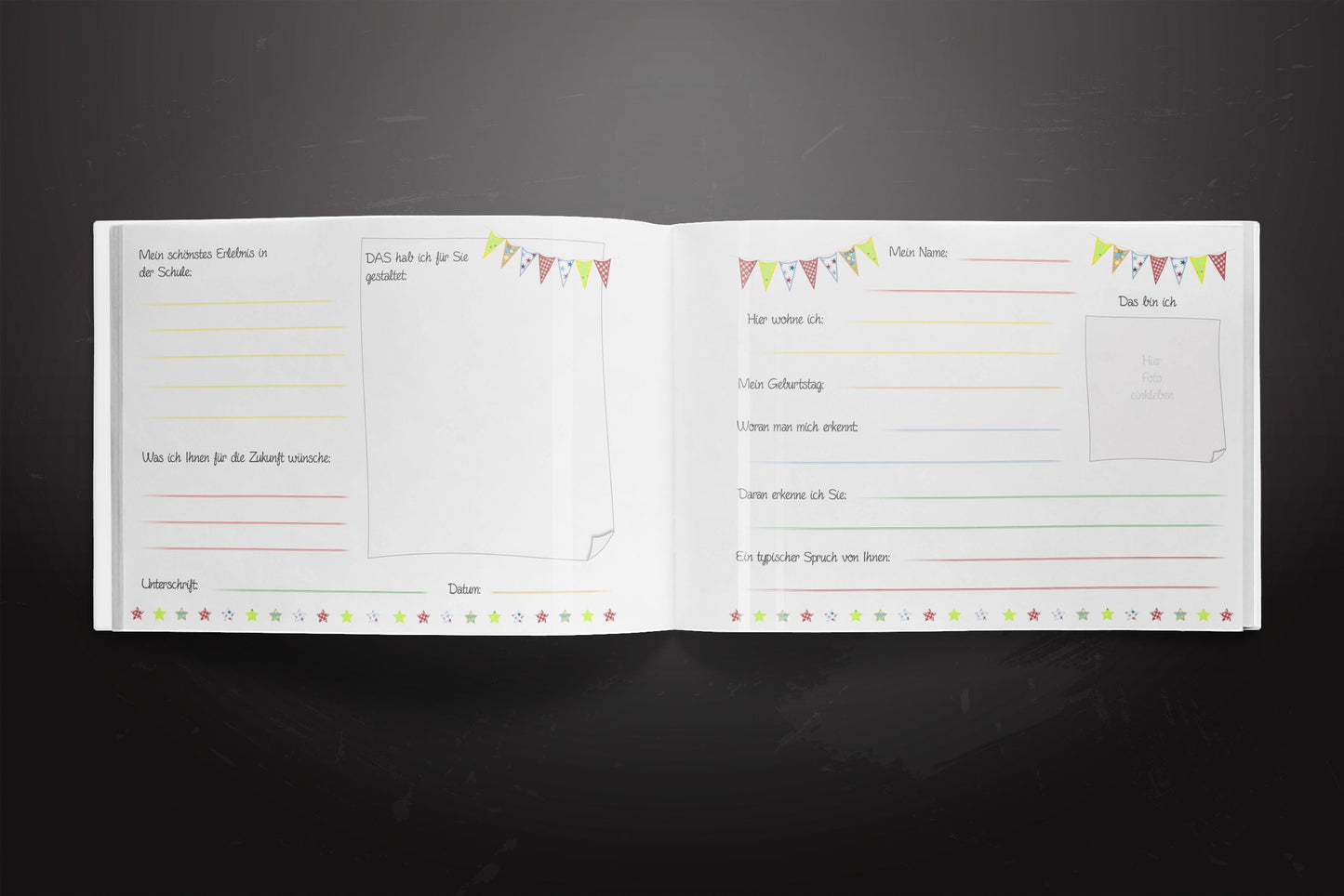 Girlande - Abschieds-Album für Lehrer Abschiedsgeschenk