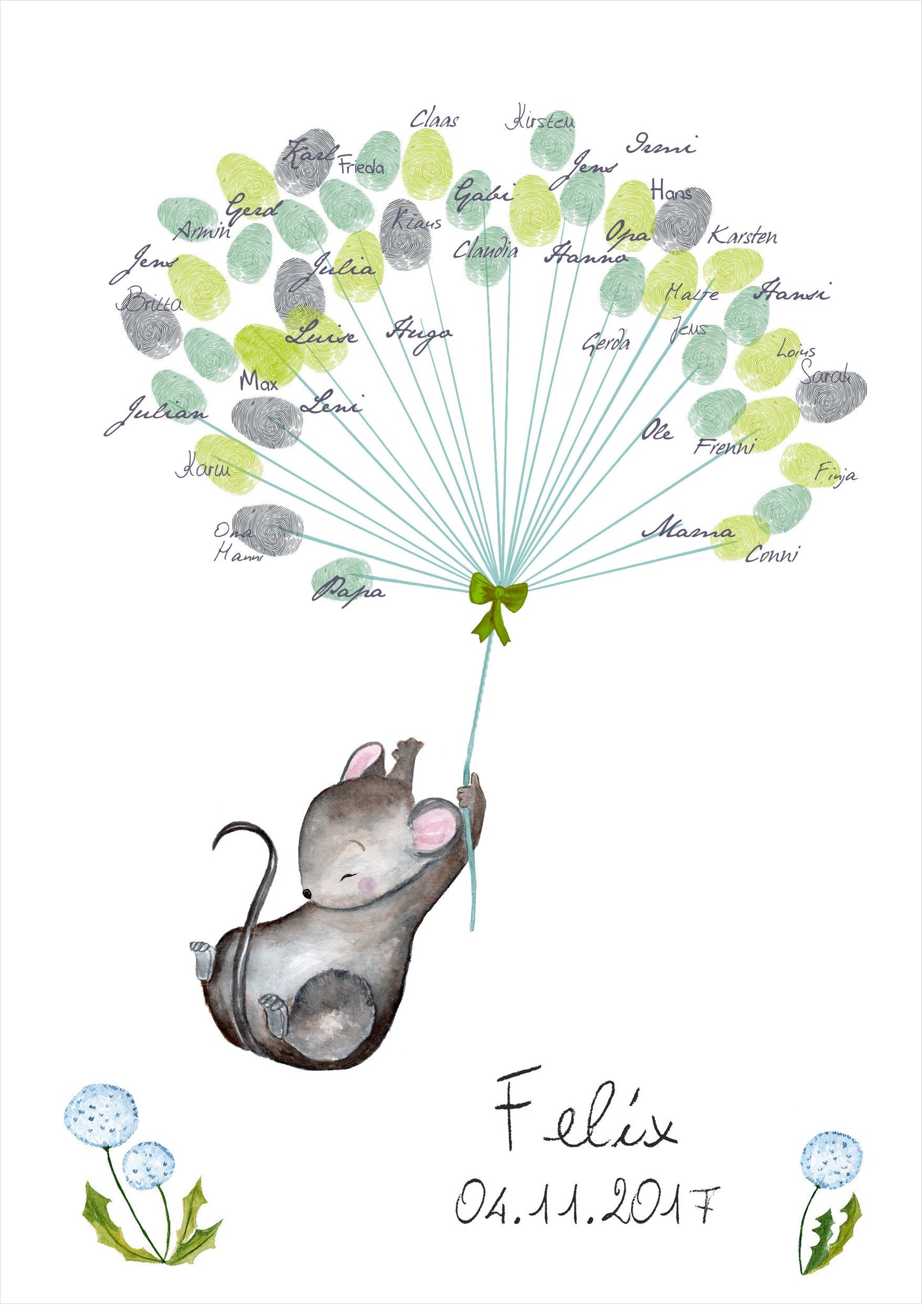 Gästebuch Kleine Maus - mit Name und Datum