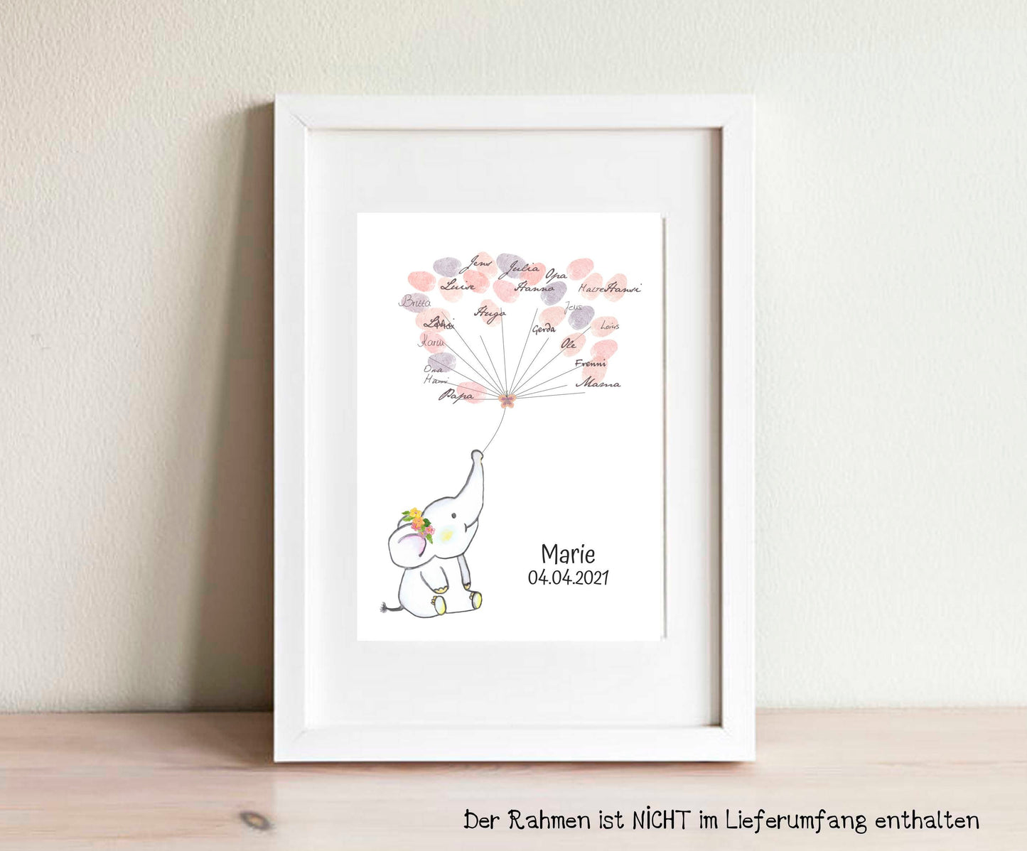 Baby Poster kleiner Elefant - Geschenk zur Geburt