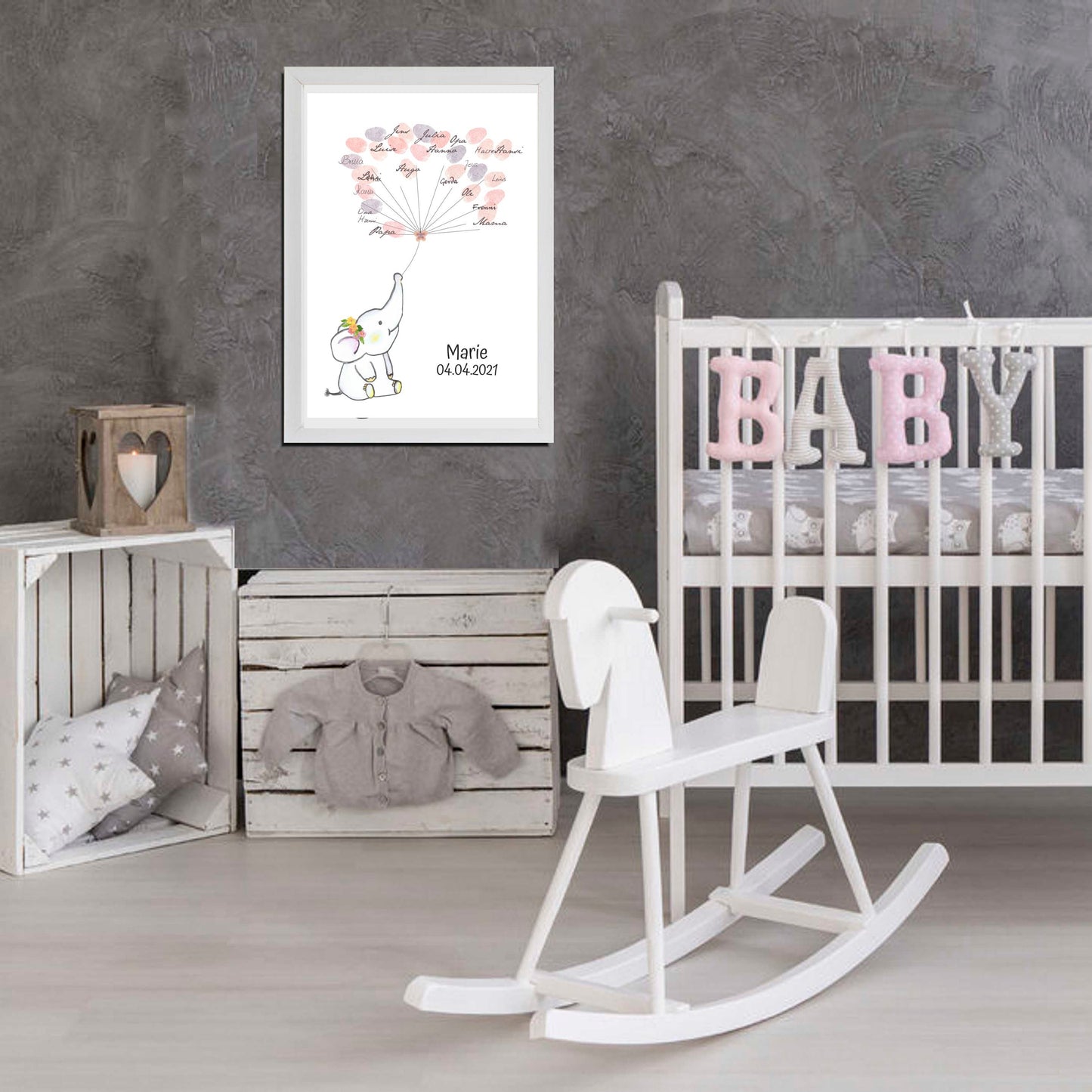 Baby Poster kleiner Elefant - Geschenk zur Geburt