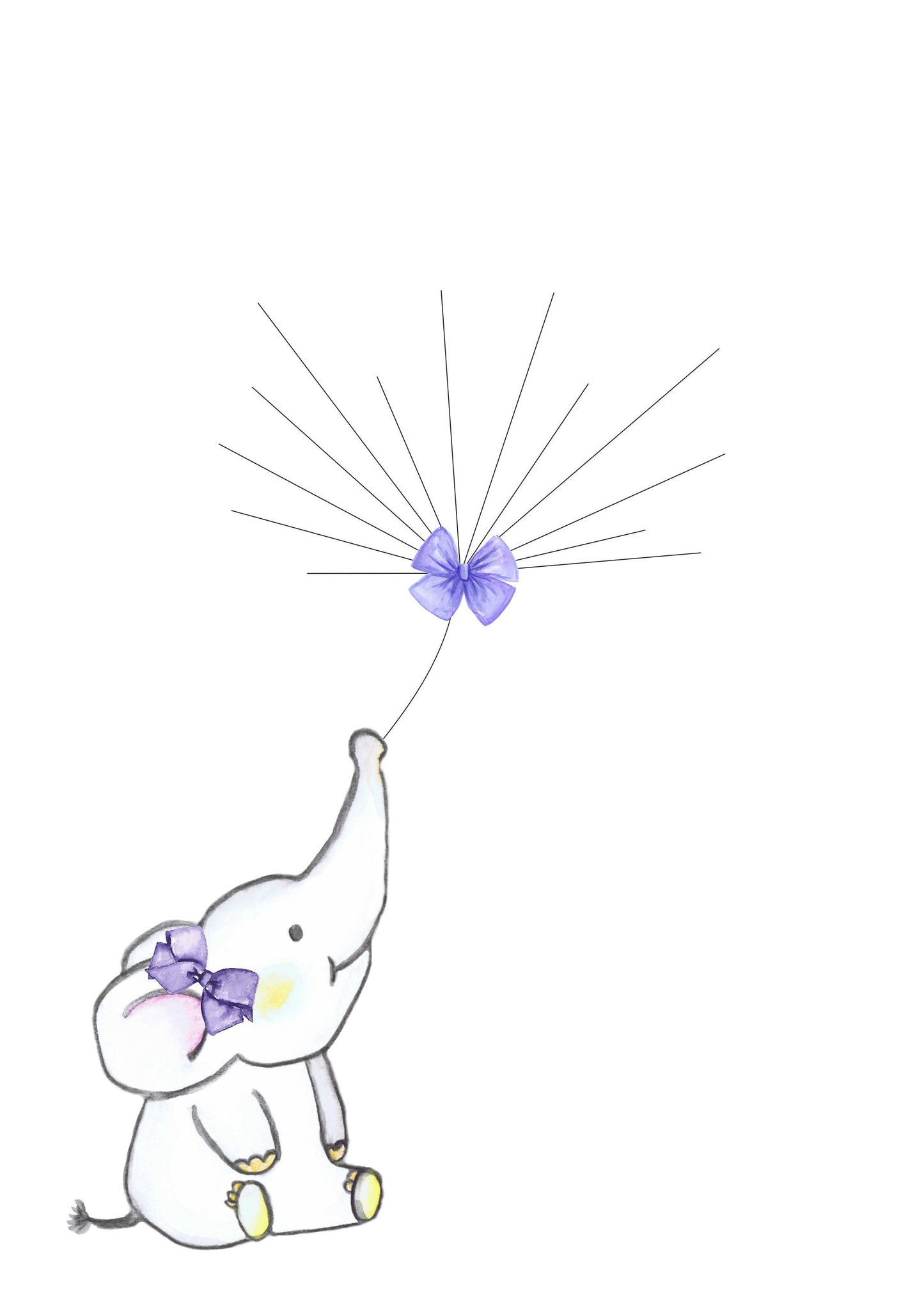Gästebuch Kleiner Elefant Lila - Fingerprint Tree