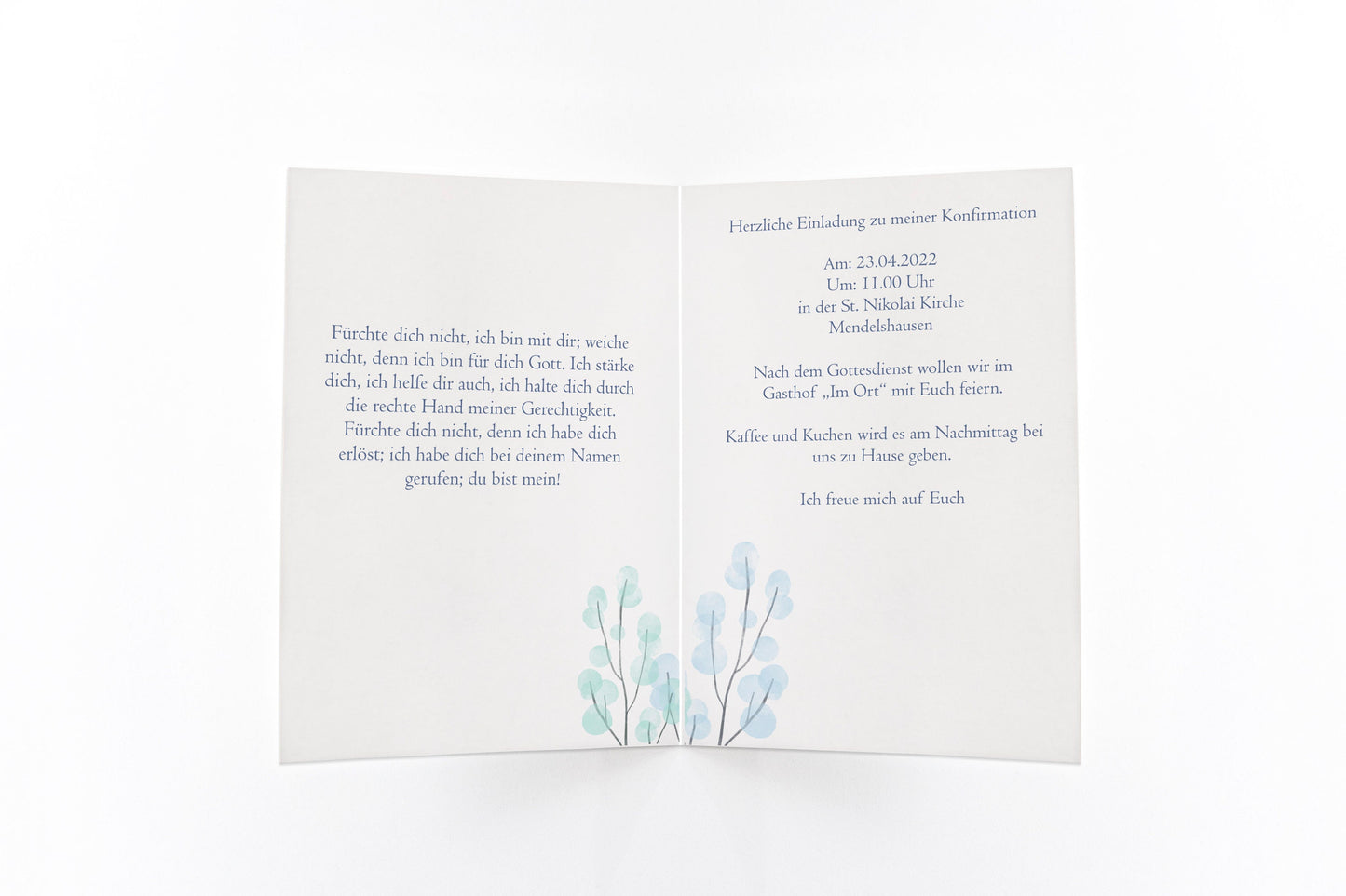 Konfirmation Einladung inkl. Druck und Umschläge