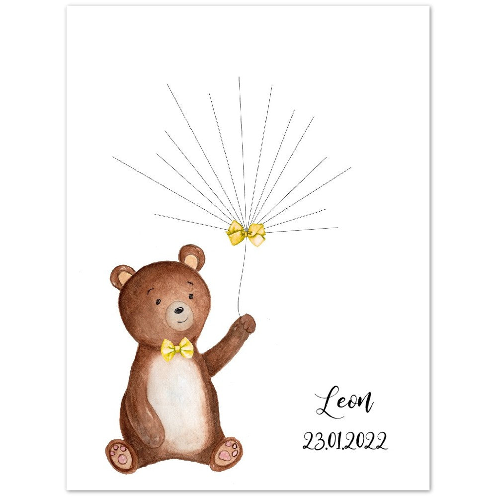 Gästebuch Poster Kleiner Bär Geschenk zur Geburt - Taufe