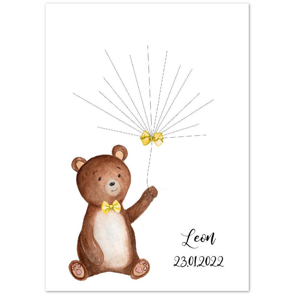 Gästebuch Poster Kleiner Bär Geschenk zur Geburt - Taufe