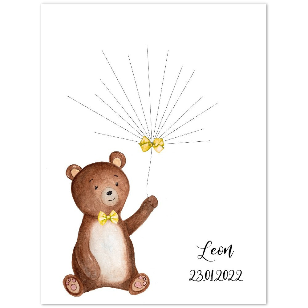 Gästebuch Poster Kleiner Bär Geschenk zur Geburt - Taufe