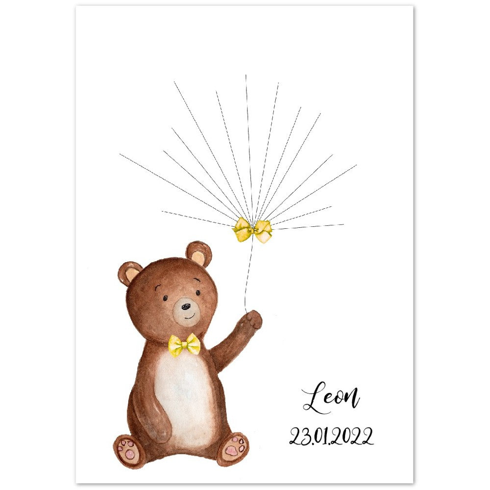 Gästebuch Poster Kleiner Bär Geschenk zur Geburt - Taufe