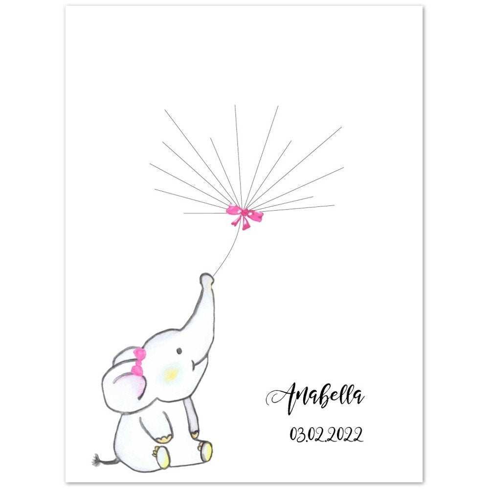 Baby Poster kleiner Elefant - Geschenk zur Geburt